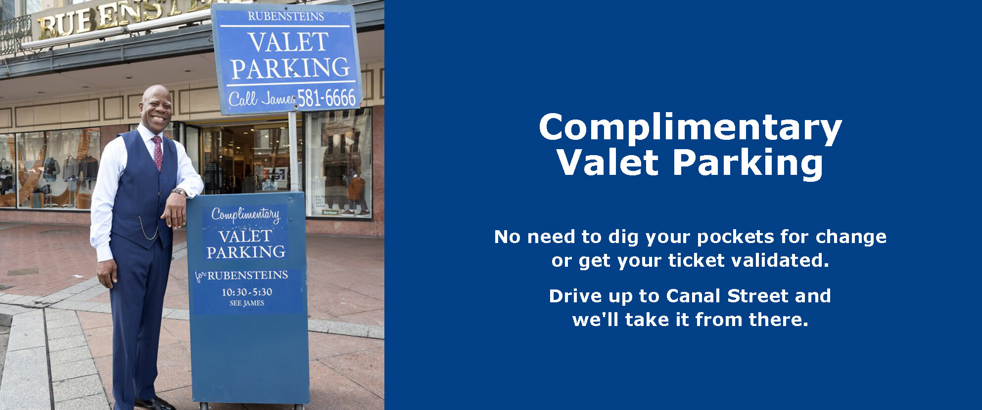 Rubensteins New Orleans - Home: Complimentary Valet Parking
